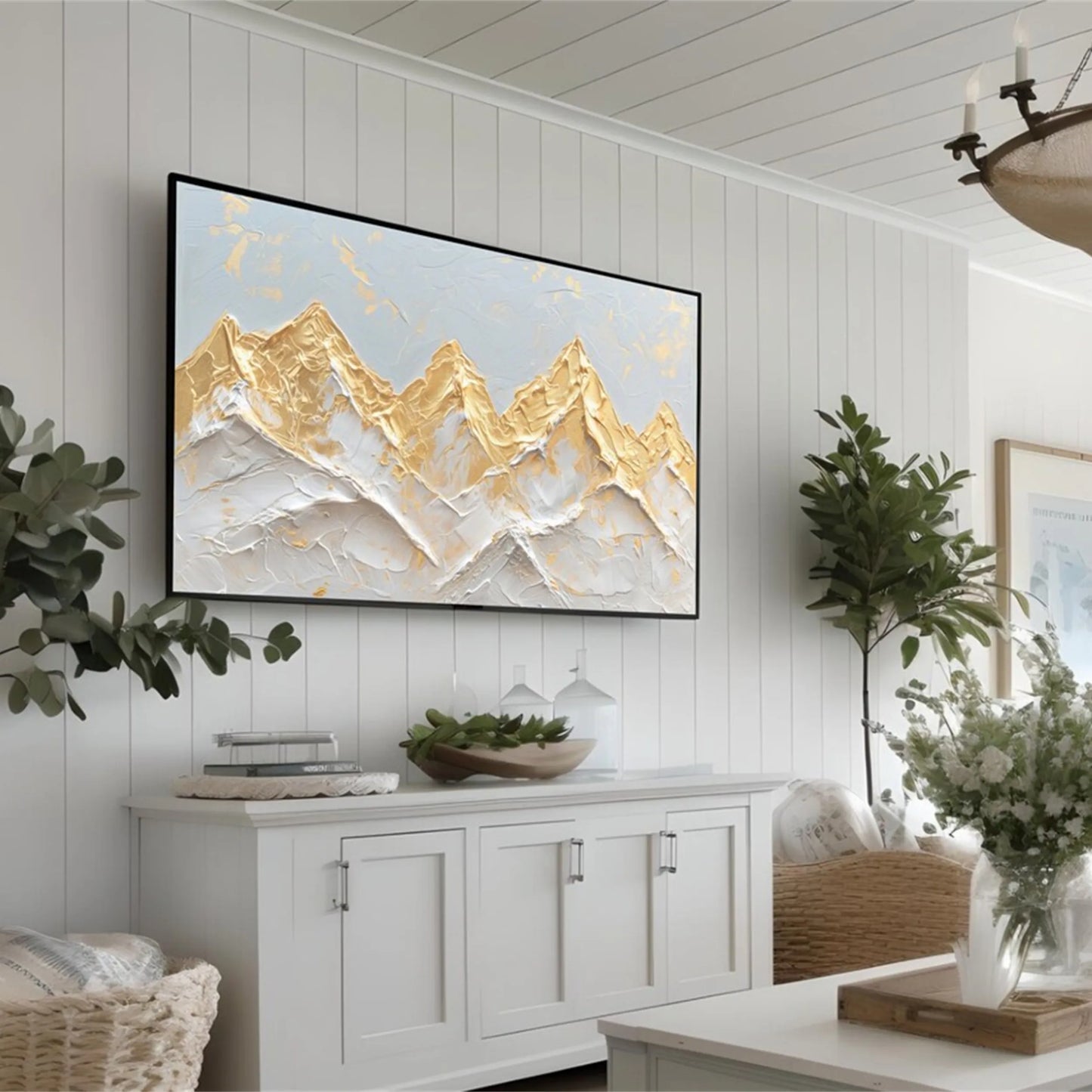 Mountain Landscape Abstract Textured Wall Art #MM198