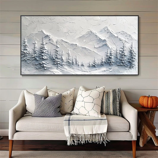 Snow Mountain Landscape Textured Wall Art #MM108
