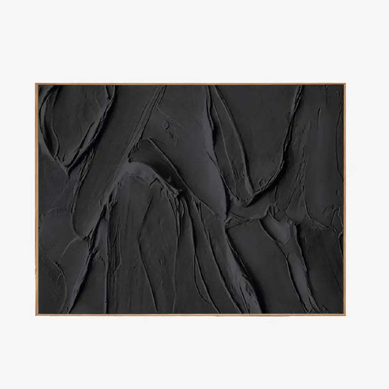 Black Plaster Art Minimalist Textured Painting #MZ020