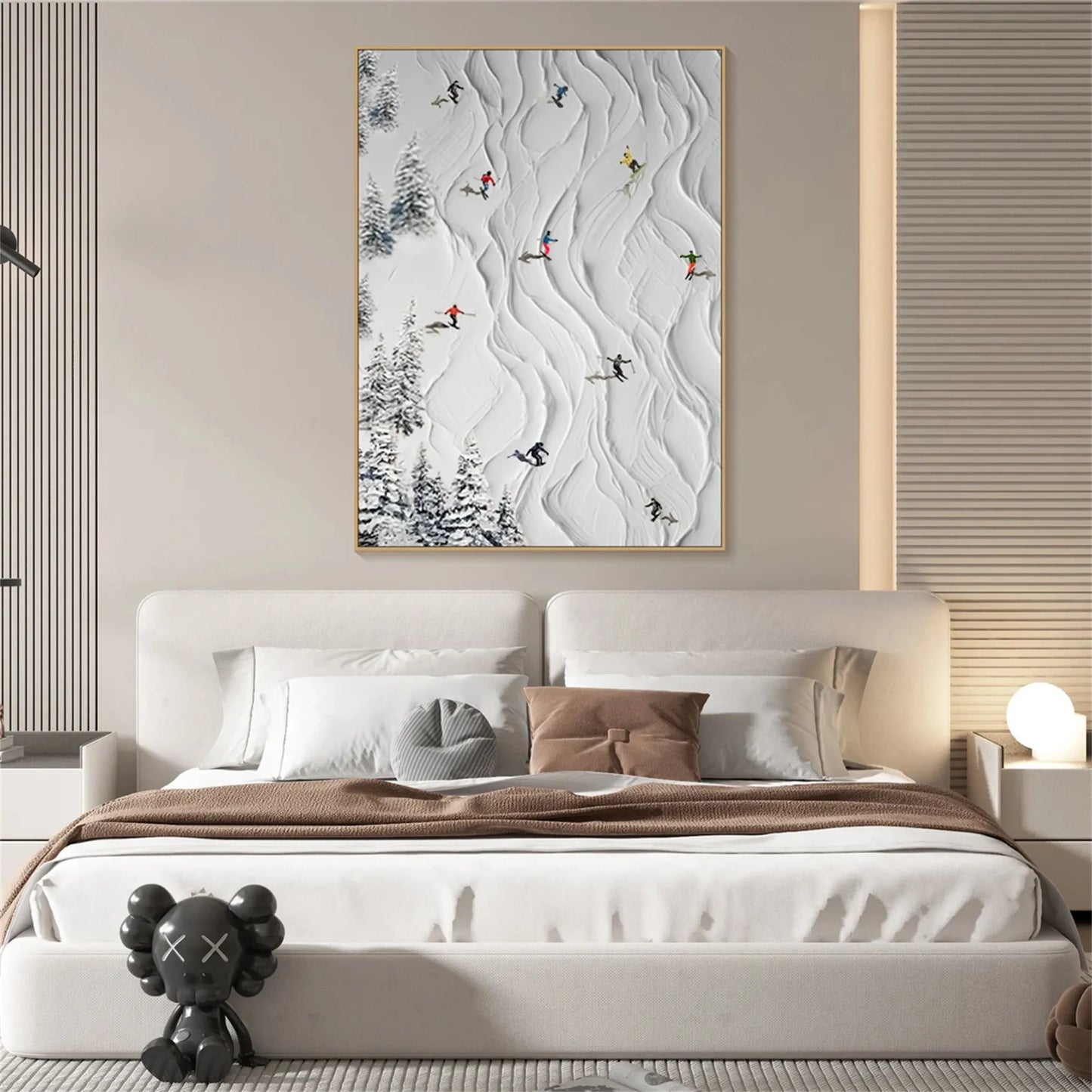 Skiing Sport Art Textured Painting Canvas #MM213