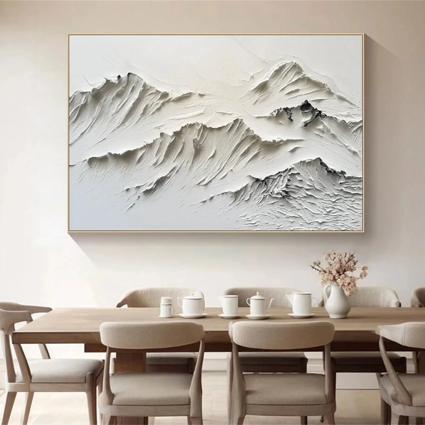 White Minimalist Textured Painting Canvas #MM158