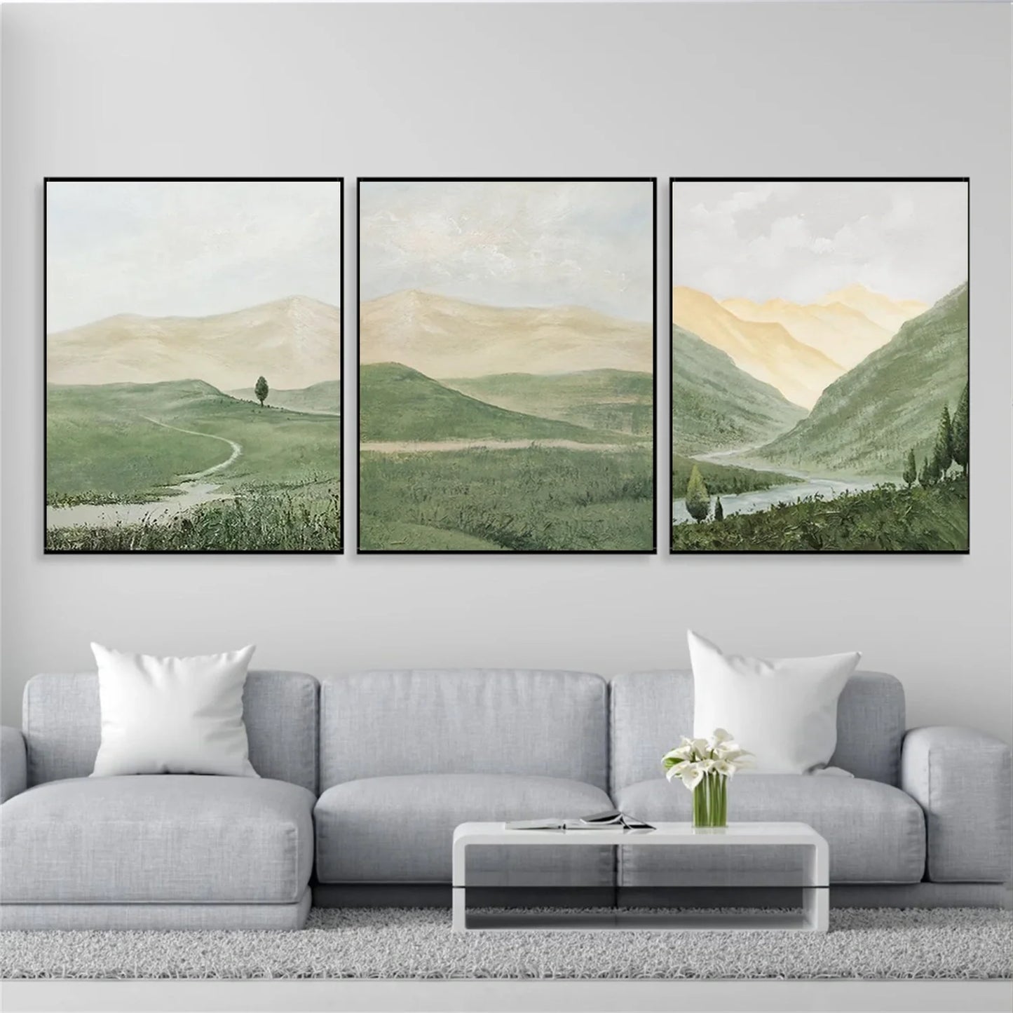 Abstract Urban Set of 3  Landscape Painting #UL 041