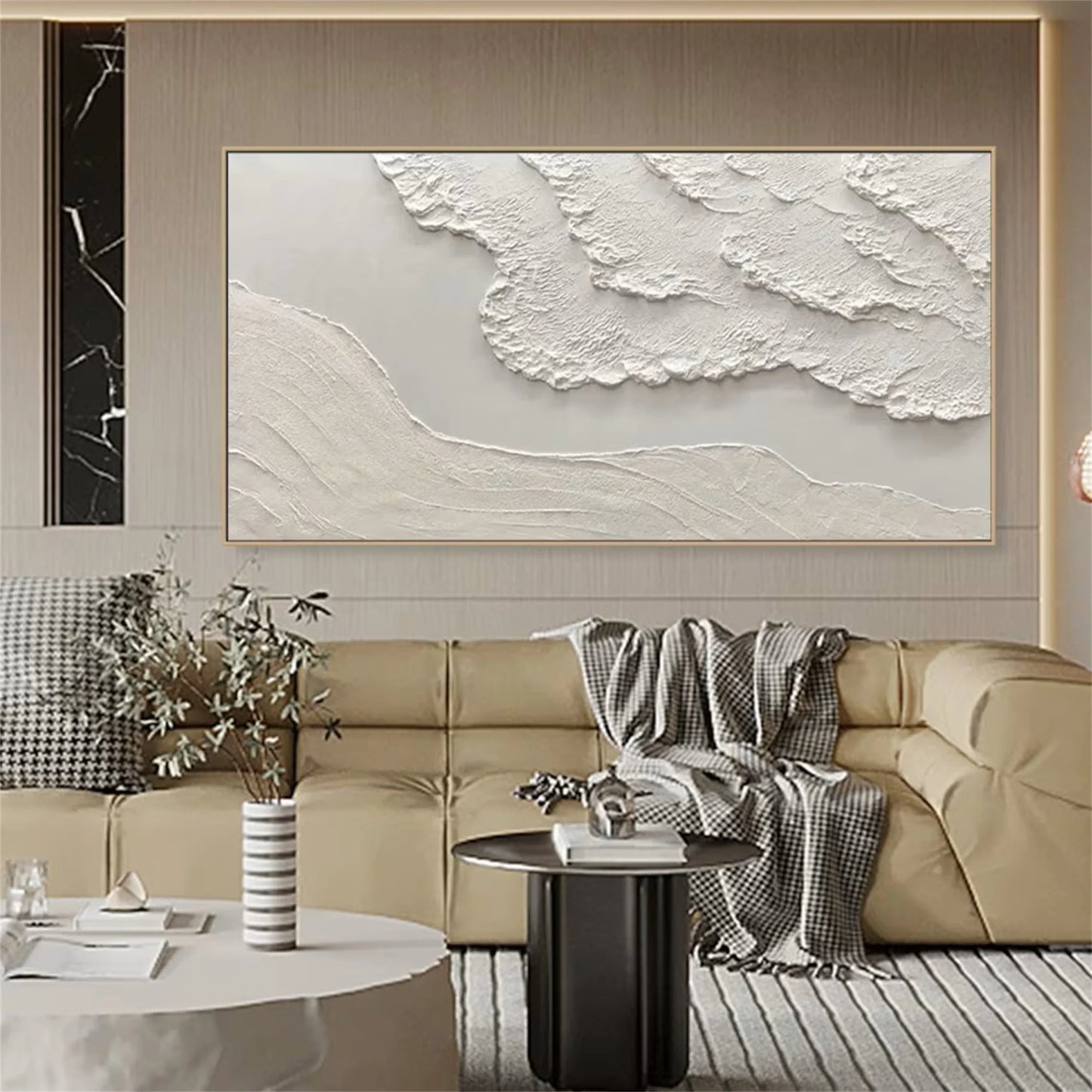 Beige Minimalist Textured Wall Art #MM103