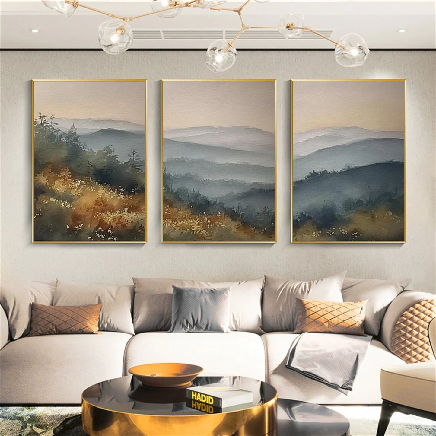 Abstract Urban Set of 3  Landscape Painting #UL 045