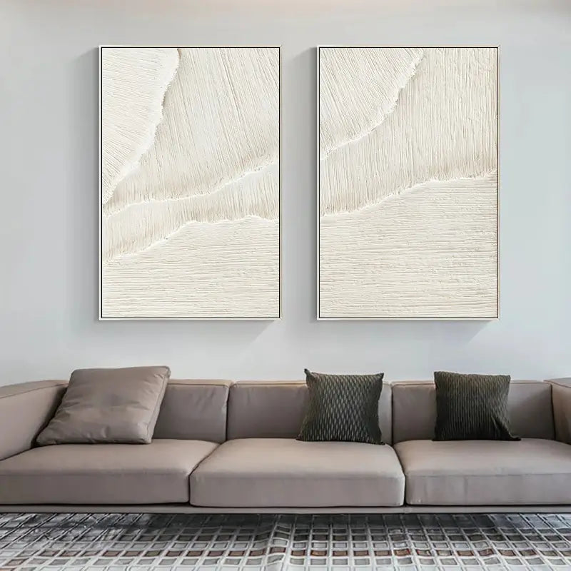 Plaster Art Minimalist Textured Paintings Set of 2 #MM056