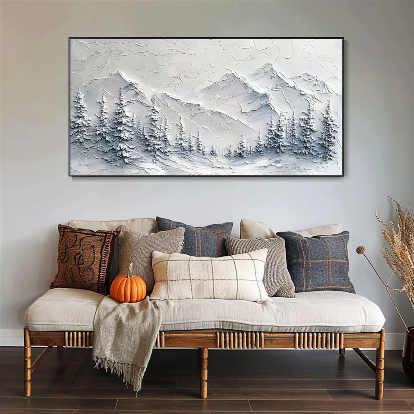 Snow Mountain Landscape Textured Wall Art #MM108