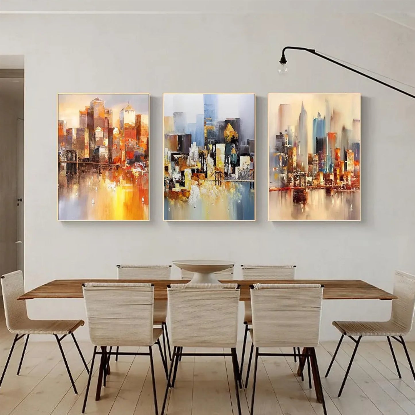 Colorful Abstract Urban Set of 3  Landscape Painting #UL 038