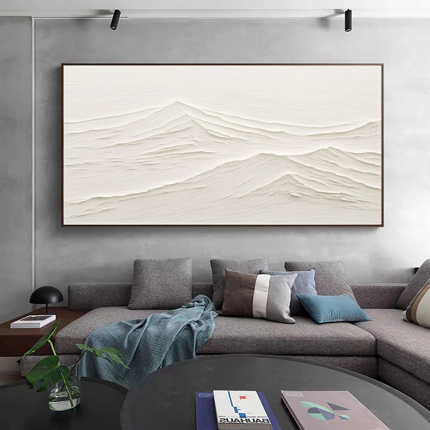 White Minimalist Textured Painting Canvas #MM071