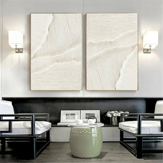 Plaster Art Minimalist Textured Paintings Set of 2 #MM057
