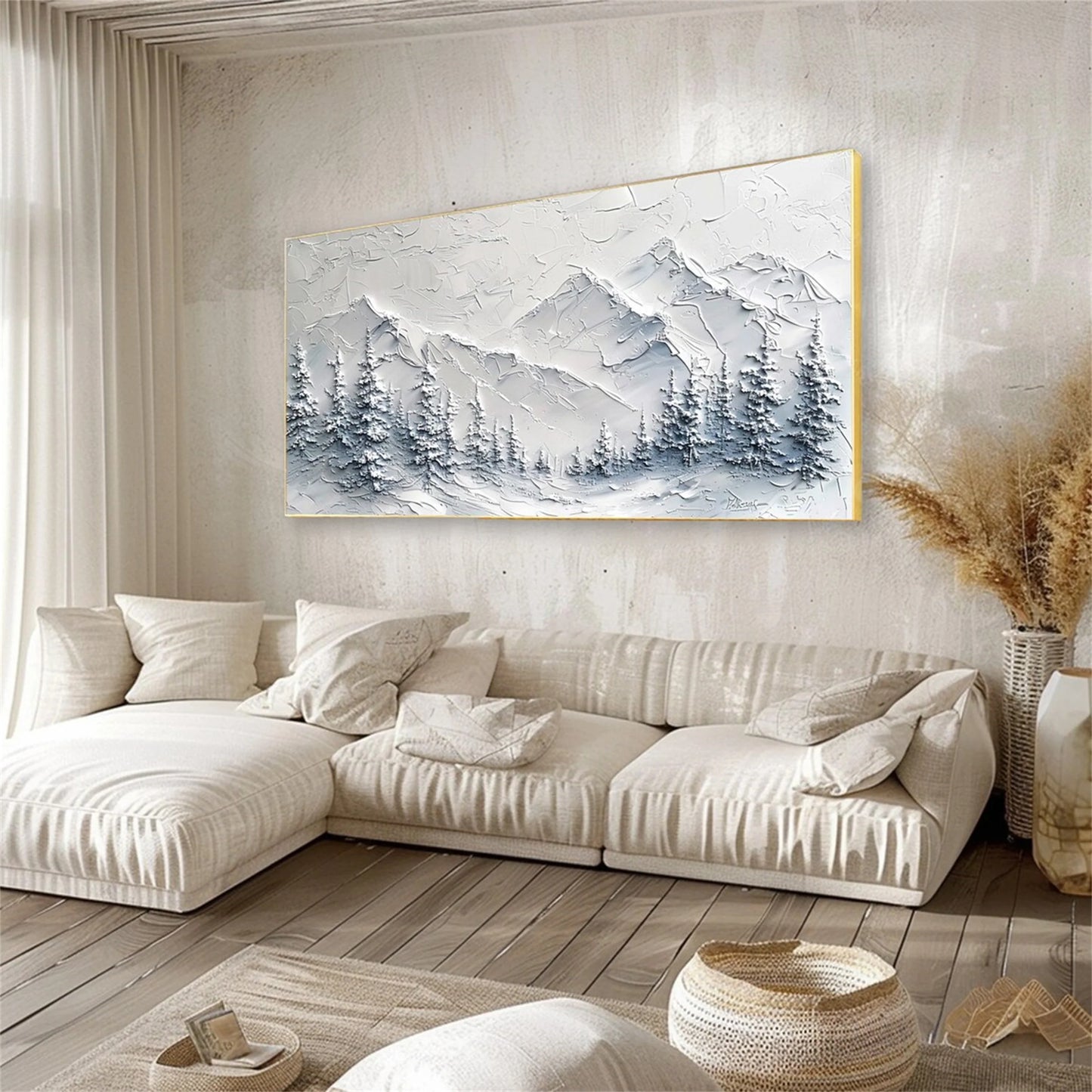 Snow Mountain Landscape Textured Wall Art #MM108