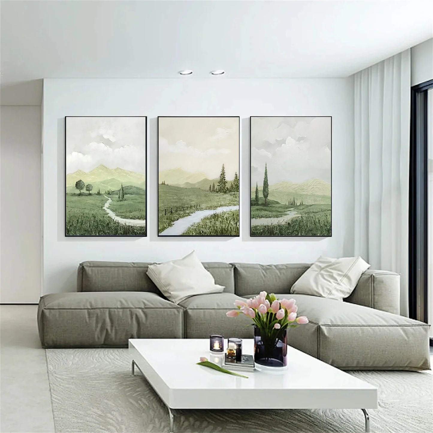 Abstract Urban Set of 3  Landscape Painting #UL 039