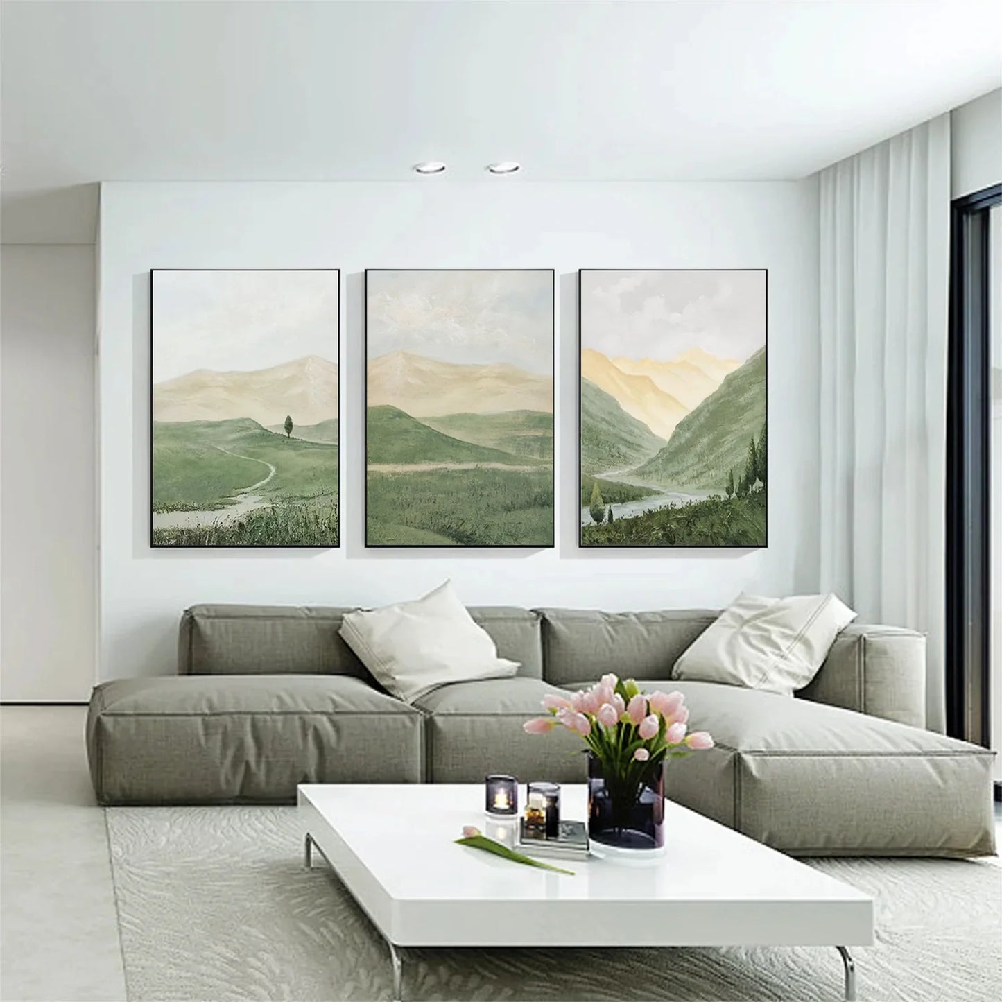 Abstract Urban Set of 3  Landscape Painting #UL 041