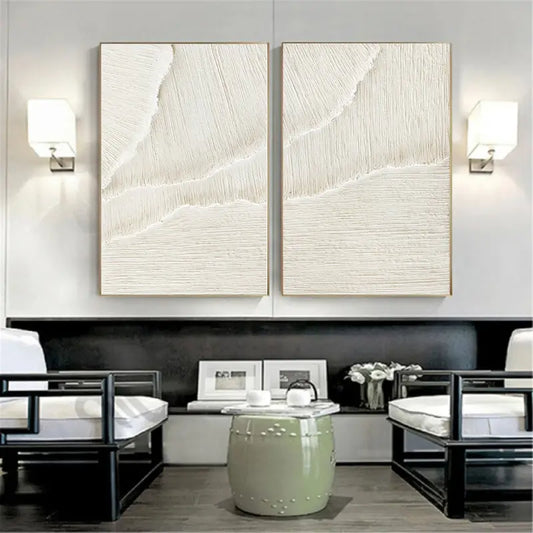 Plaster Art Minimalist Textured Paintings Set of 2 #MM056