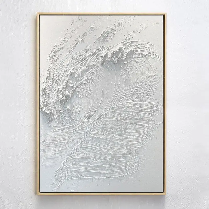 White Minimalist Textured Painting Canvas #MM014