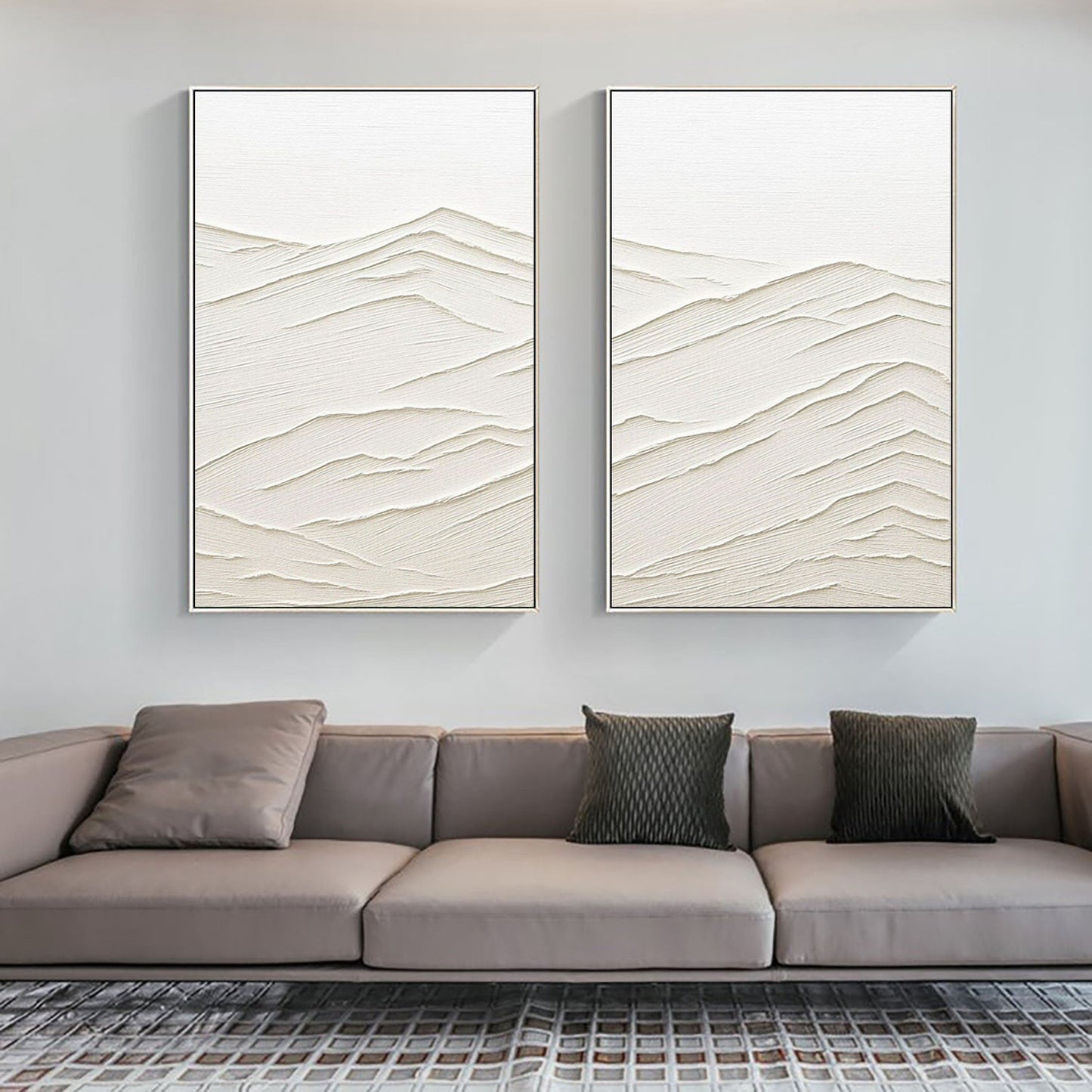 Plaster Art Minimalist Textured Paintings Set of 2 #MM079