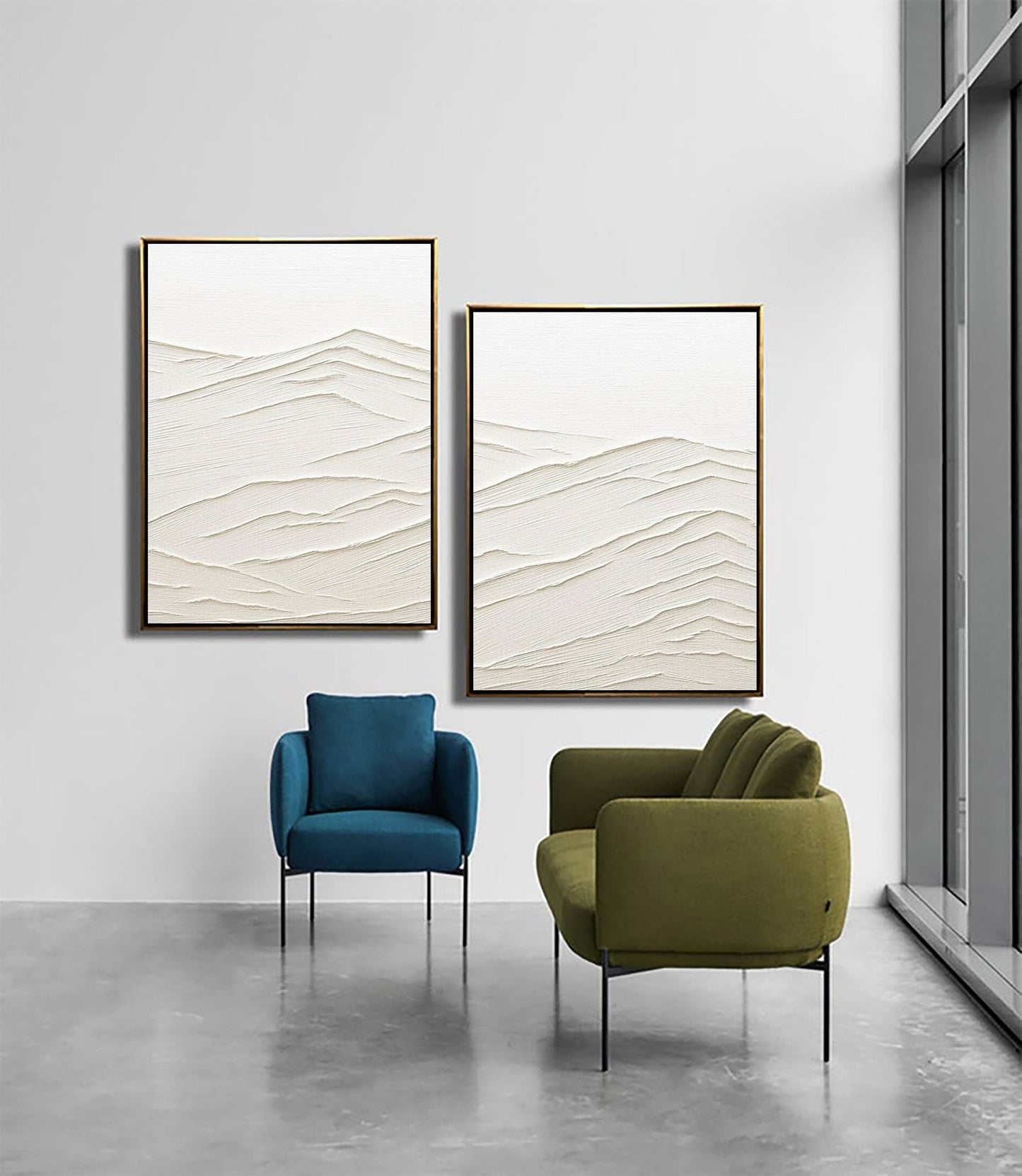 Plaster Art Minimalist Textured Paintings Set of 2 #MM079